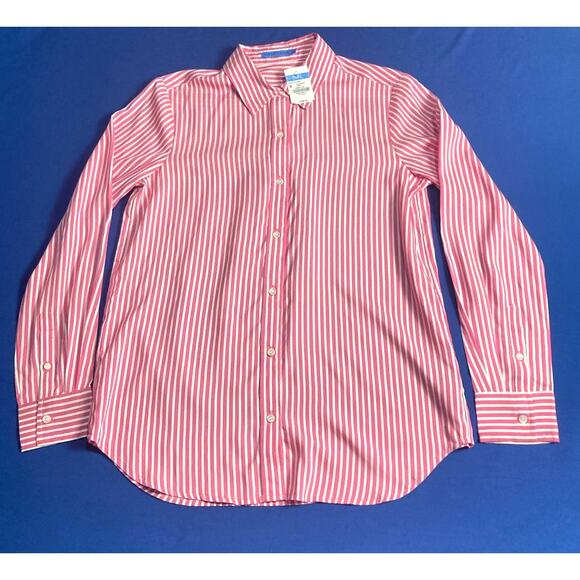 J. McLaughlin Tops - J Mclaughlin Silk Rayon Womens Shirt Denver Blouse Stripped Pink White Size S